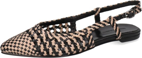 Ballerine donna Melvin Hamilton Fiora pelle nero artigianali-0